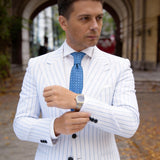 Navy Blue with Red Geometric Necktie