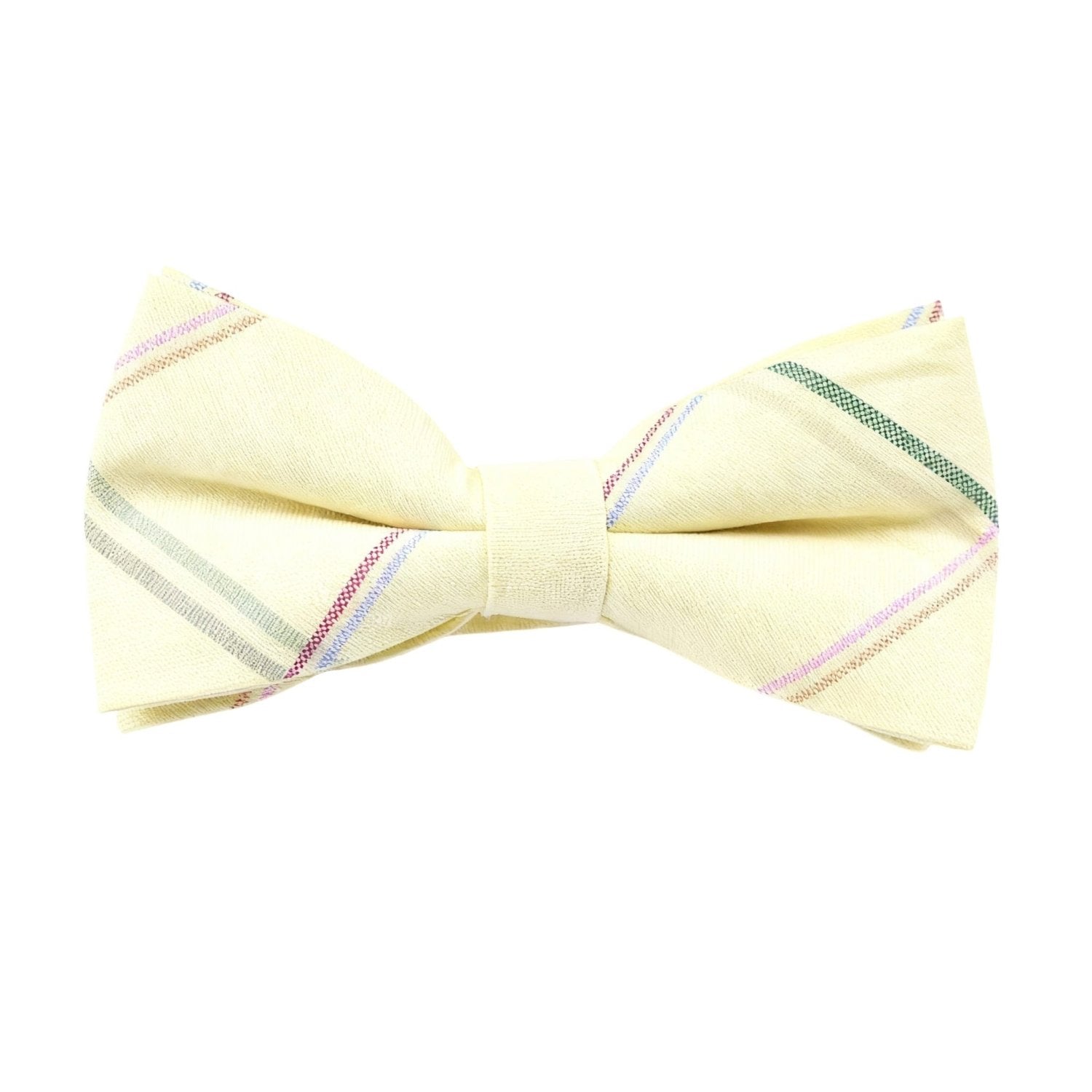Yellow With Multicolored Stripes Bowtie