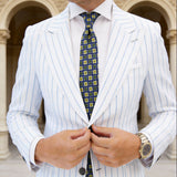 Navy Blue with Yellow & Green Floral Necktie