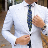 Navy Blue with Yellow & Green Floral Necktie