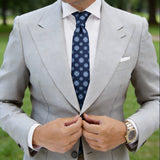 Navy Blue with Light Blue Medallion Necktie