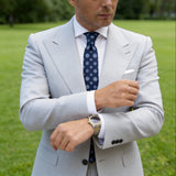 Navy Blue with Light Blue Medallion Necktie