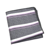 Gray White Striped Pocket Square