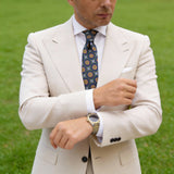 Dark Blue With Green-Orange Medallion Necktie