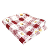 Red White Floral Check Pocket Square