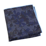 Navy Blue Black Floral Pocket Square