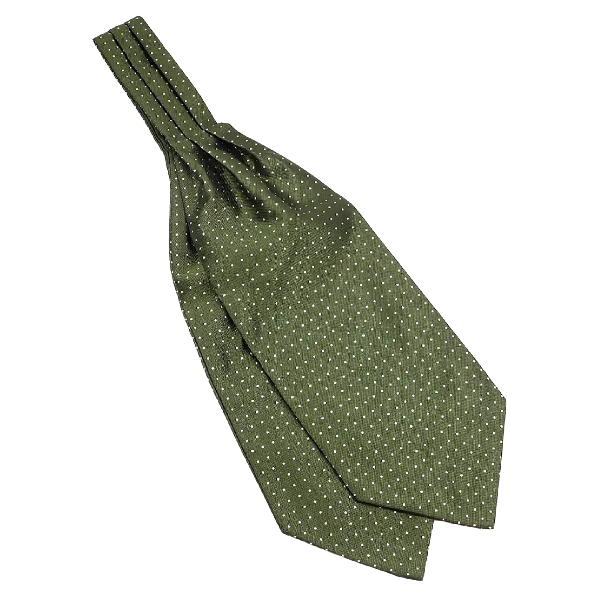 Olive Green White Polka Dot Ascot