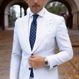 Dark Blue With Light Blue Daisy Necktie