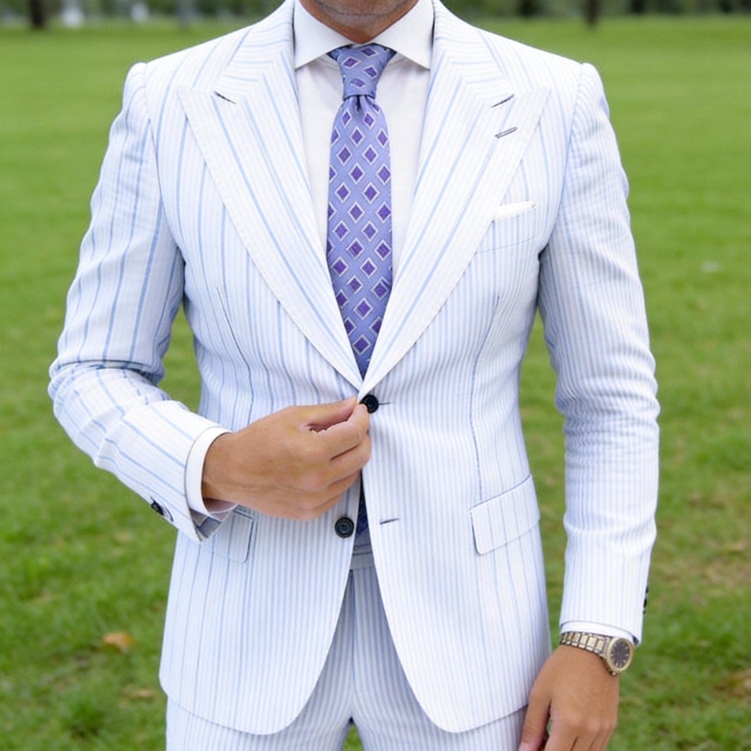 Light Purple With Dark Purple Diamond Necktie