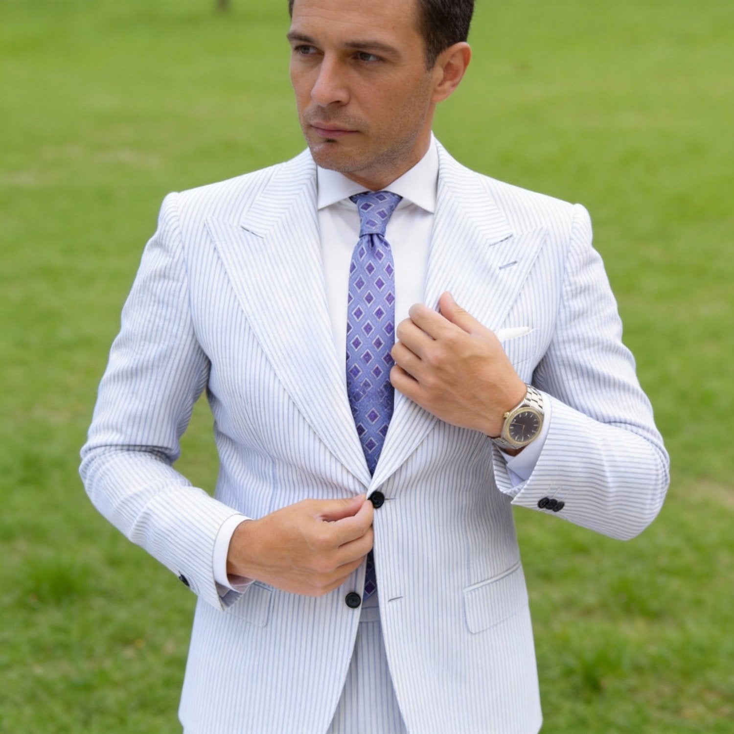 Light Purple With Dark Purple Diamond Necktie