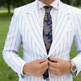 Navy Blue With Red Paisley Necktie
