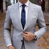 Dark Blue With Light Blue Swirly Scroll Necktie