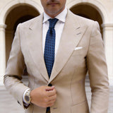 Dark Blue with Light Blue Wavy Stripes Necktie