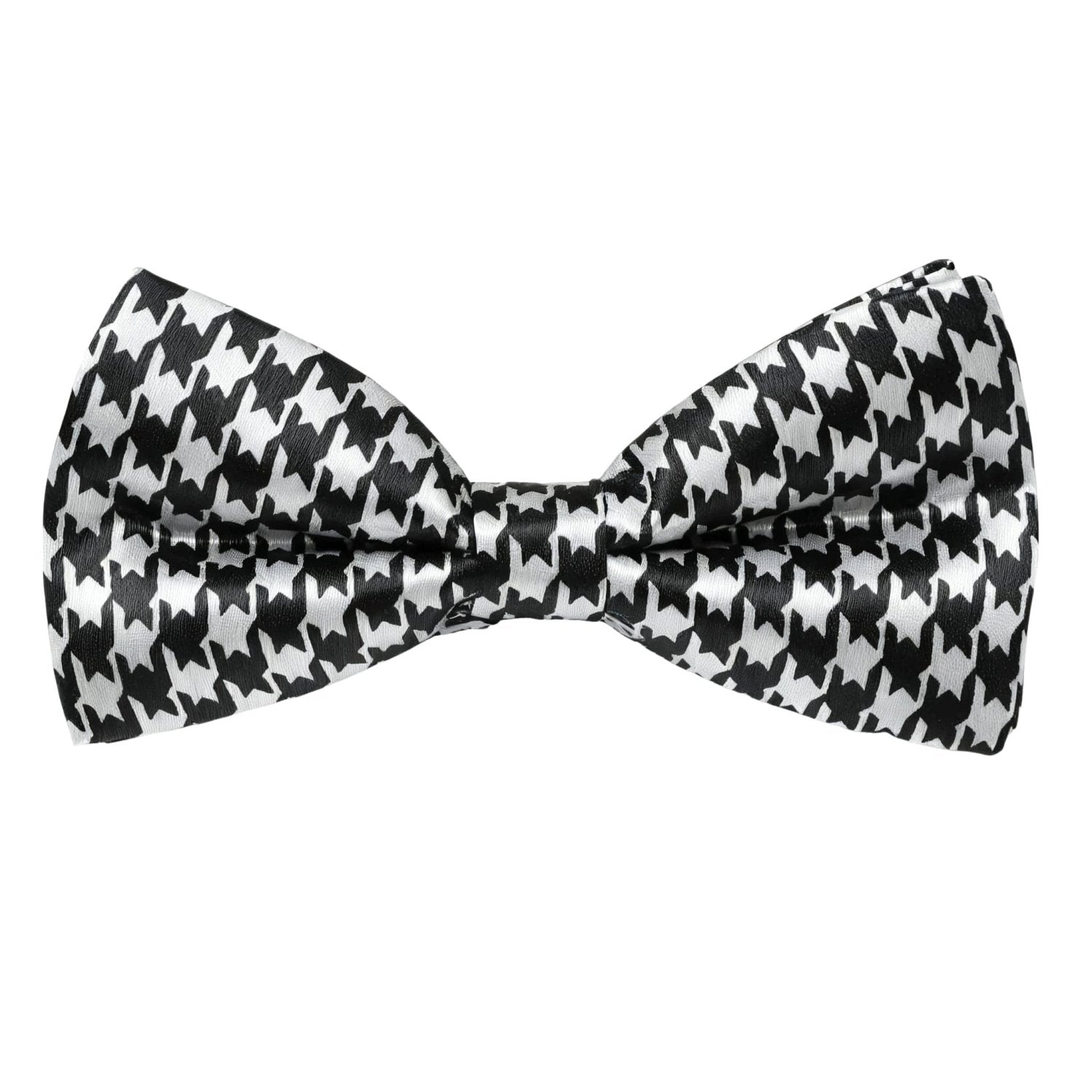 White With Black Houndstooth Bowtie