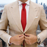 Red With Dark Red Diagonal Stripes Necktie