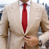 Red With Dark Red Diagonal Stripes Necktie