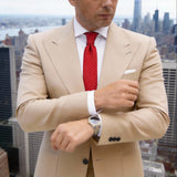 Red With Dark Red Diagonal Stripes Necktie