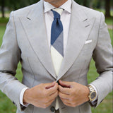 Dark Blue with Multi-color Diagonal Block Necktie