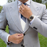 Dark Blue with Multi-color Diagonal Block Necktie