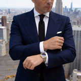 Black with Brown and Gray Diamond Grid Necktie