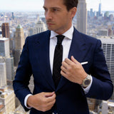 Black with Brown and Gray Diamond Grid Necktie