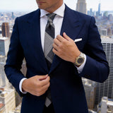 Beige Black Plaid Necktie