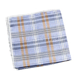 Light Blue Brown Plaid Pocket Square