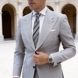 Light Gray with Black Vertical Stripes Necktie