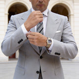 Light Gray with Black Vertical Stripes Necktie