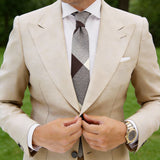 Brown With Beige Plaid Necktie