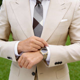 Brown With Beige Plaid Necktie