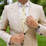 Light Yellow with Blue Feather & Dot Necktie