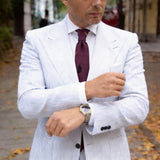 Burgundy with Black and Yellow Birds Necktie