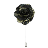 Black Gold Floral Lapel Pin