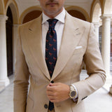 Navy Blue with Red Velociraptor Necktie