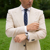 Dark Navy Blue with Golden Pheasant Necktie