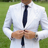 Navy Blue with Red & Green Cherry Necktie