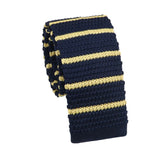 Navy Blue Yellow Striped Necktie