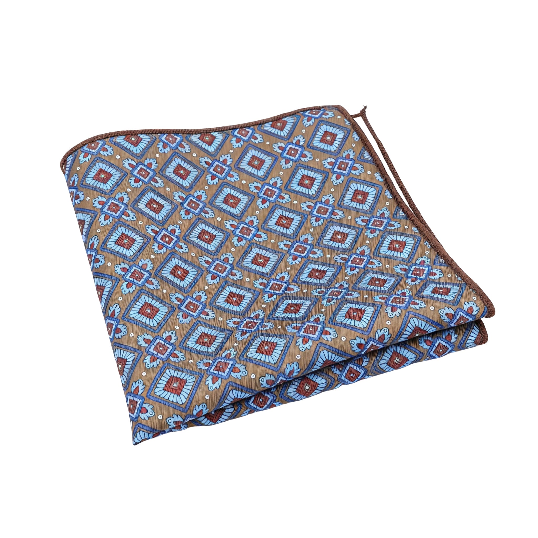 Charcoal Grey Lavender Geometric Floral Pocket Square