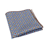 Charcoal Grey Lavender Geometric Floral Pocket Square