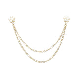 Gold White Floral Lapel Pin