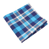 Blue Teal Plaid Pocket Square