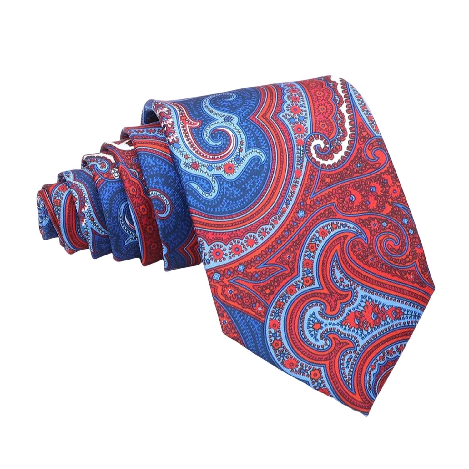 Red With Blue Paisley Necktie
