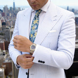 Blue With Yellow Floral Necktie