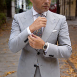 Light Grayish Purple With Pink Ditsy Floral Necktie