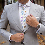 White with Colorful Whale Necktie