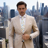 White with Colorful Elephants Necktie