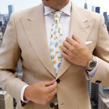 White with Colorful Elephants Necktie