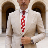 Red with White Elephants Necktie