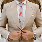 Gray with Red Flamingos Necktie